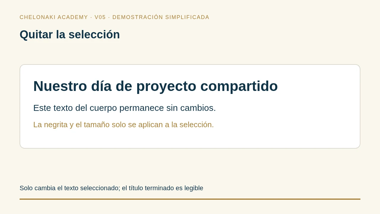 El texto ya está escrito