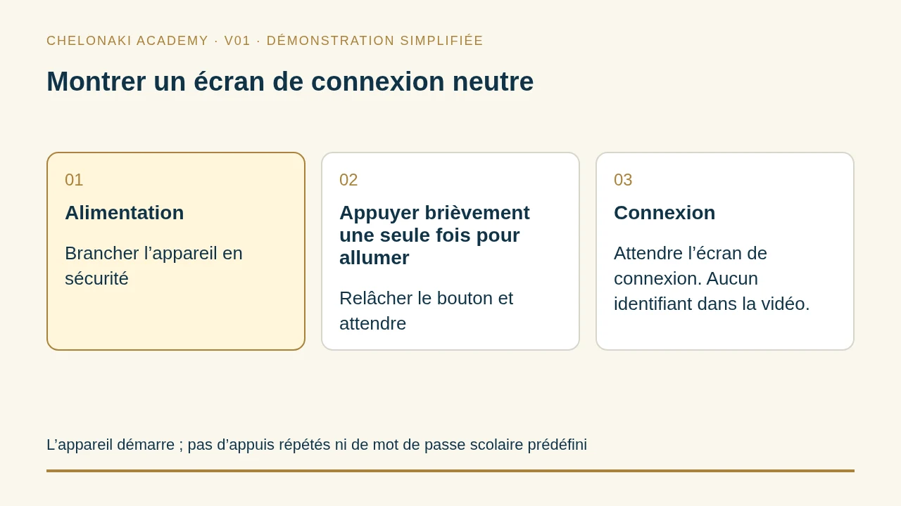 Montrer l’alimentation de l’appareil