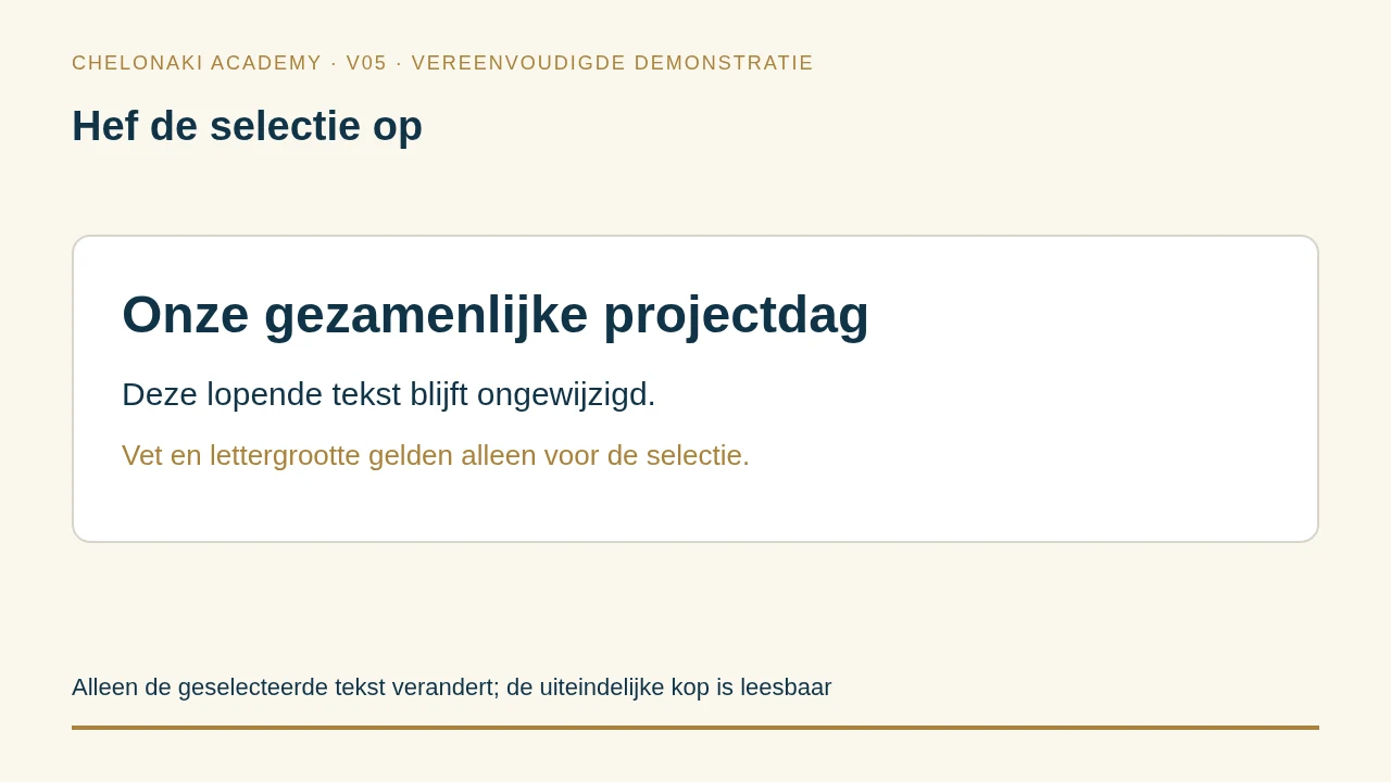 De tekst staat er al