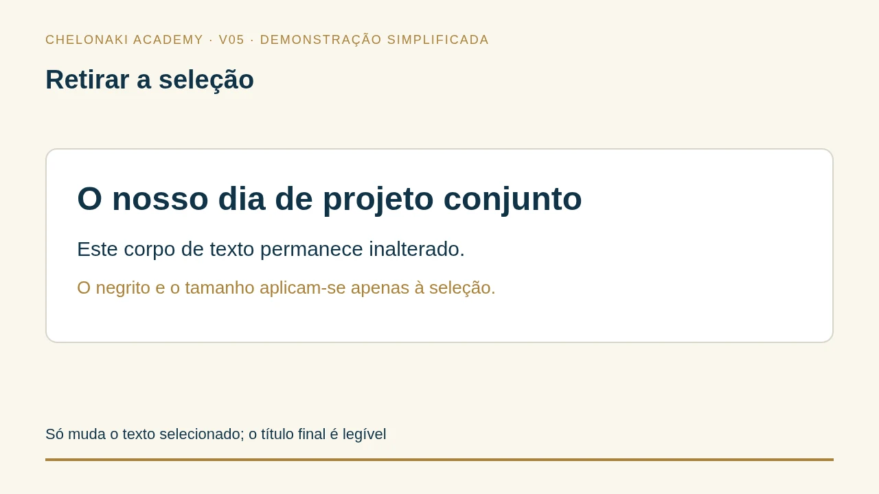 O texto já está escrito