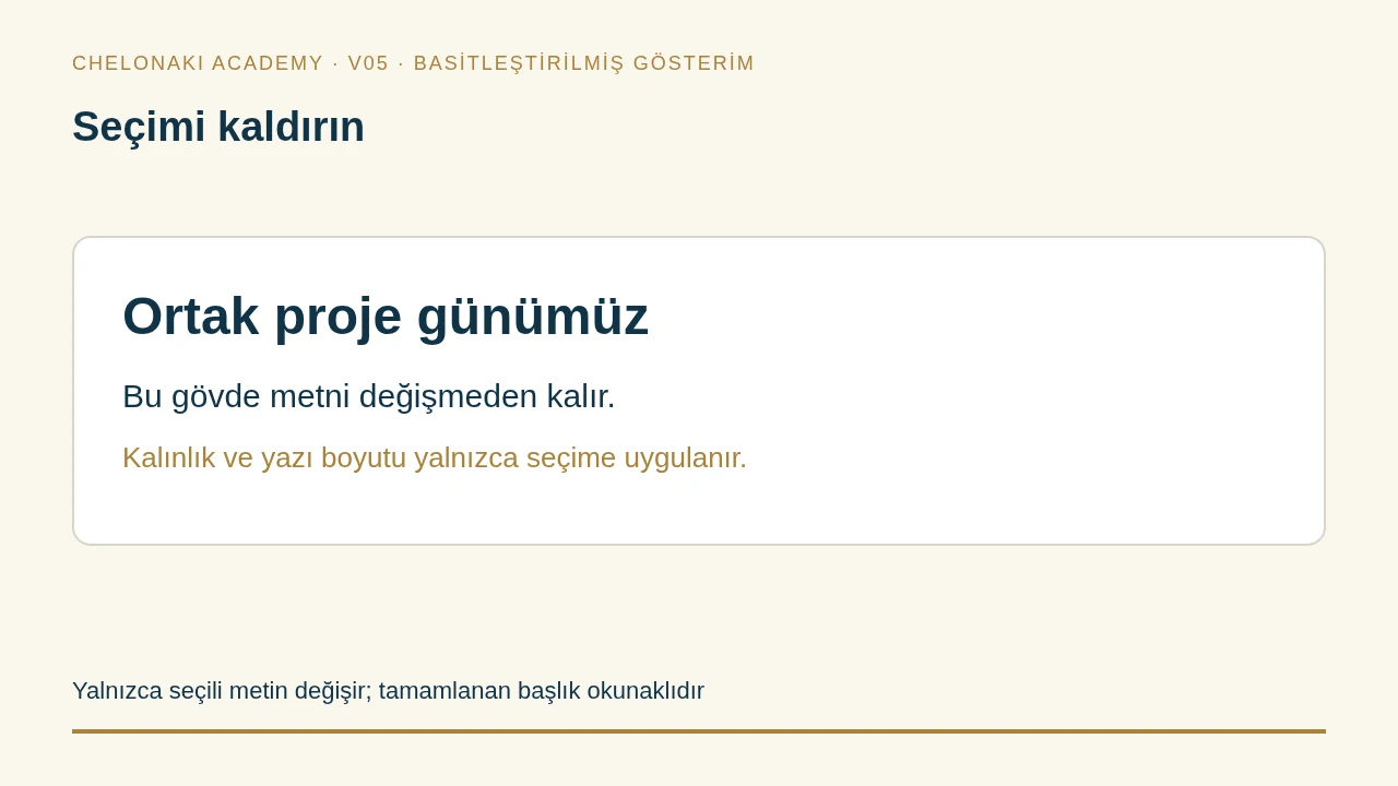 Metin zaten yazılı