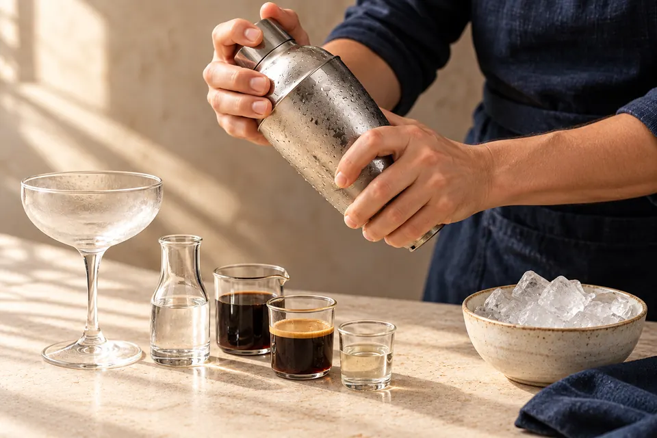 Espresso Martini: kräftiger Shake (KI-Illustration)