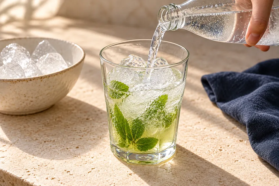 Virgin Mojito: Eis und Soda (KI-Illustration)