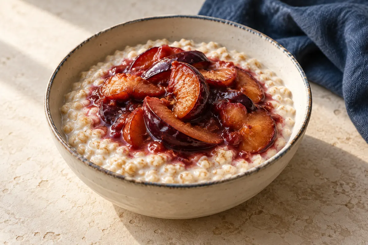 Haferporridge mit Zwetschgen