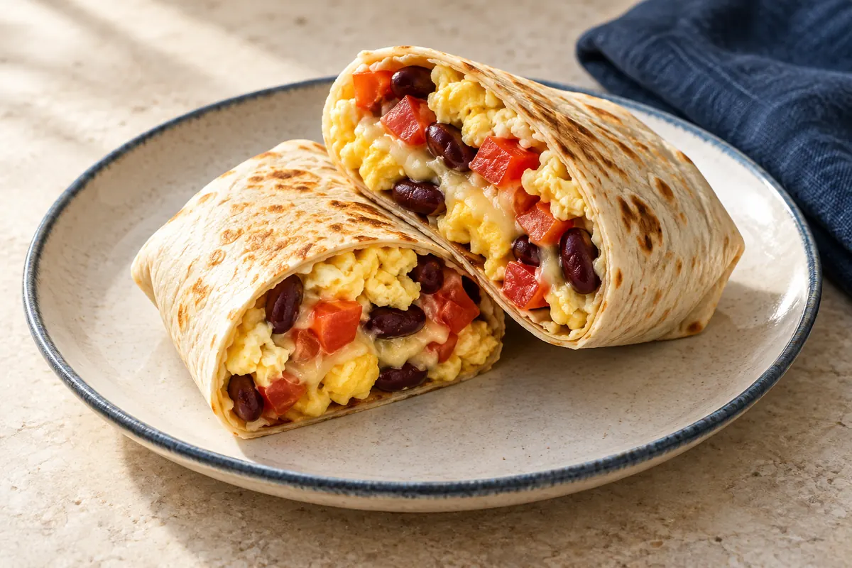 Frühstücks-Burrito mit Bohnen