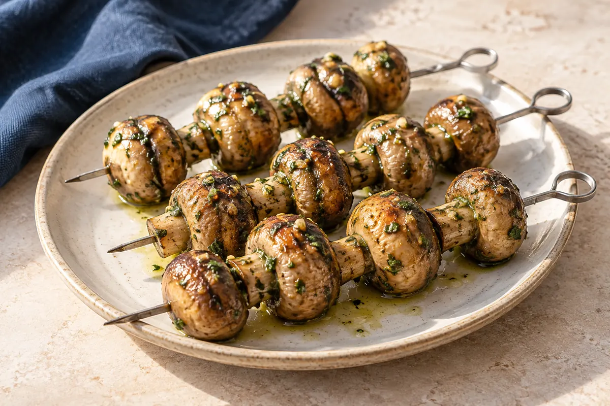 Pilzspieße mit Kräuteröl