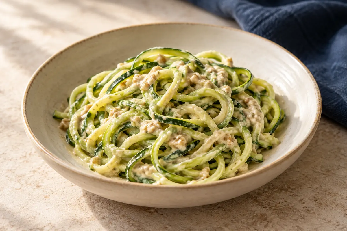 Zucchininudeln mit Walnusssauce
