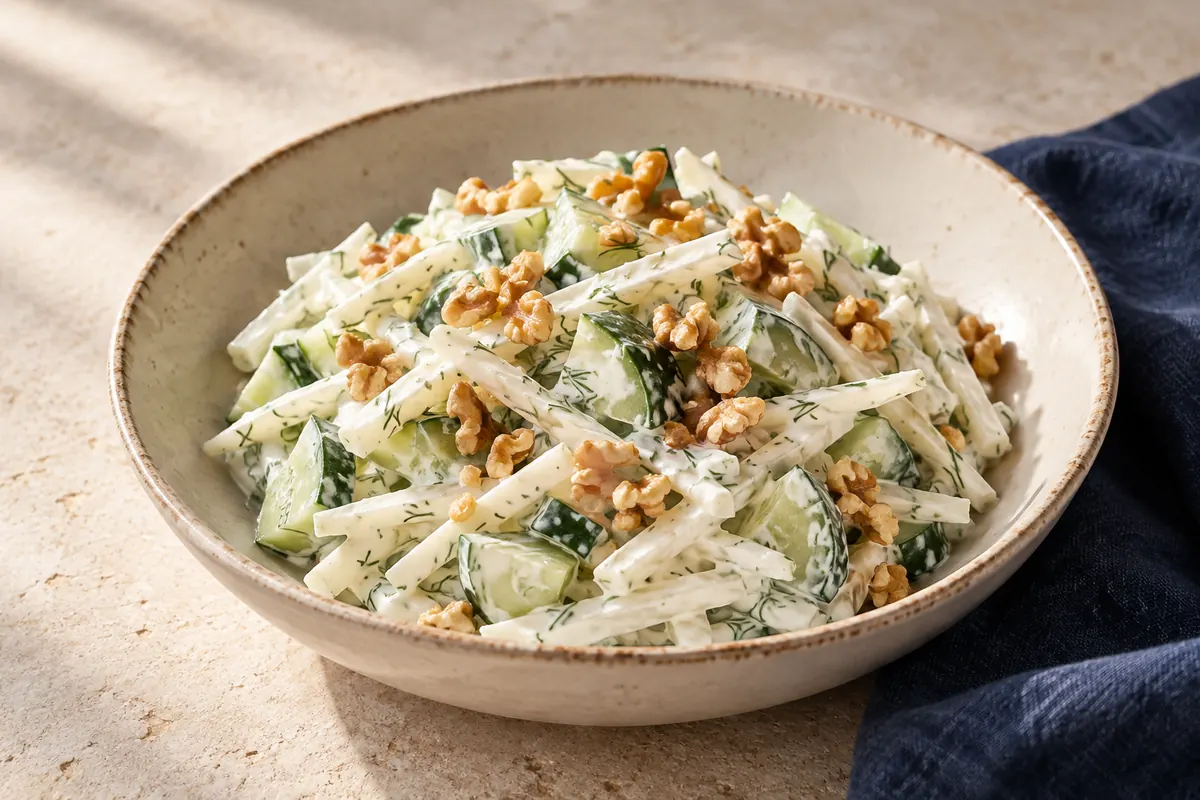 Kohlrabi-Gurken-Salat mit Dill