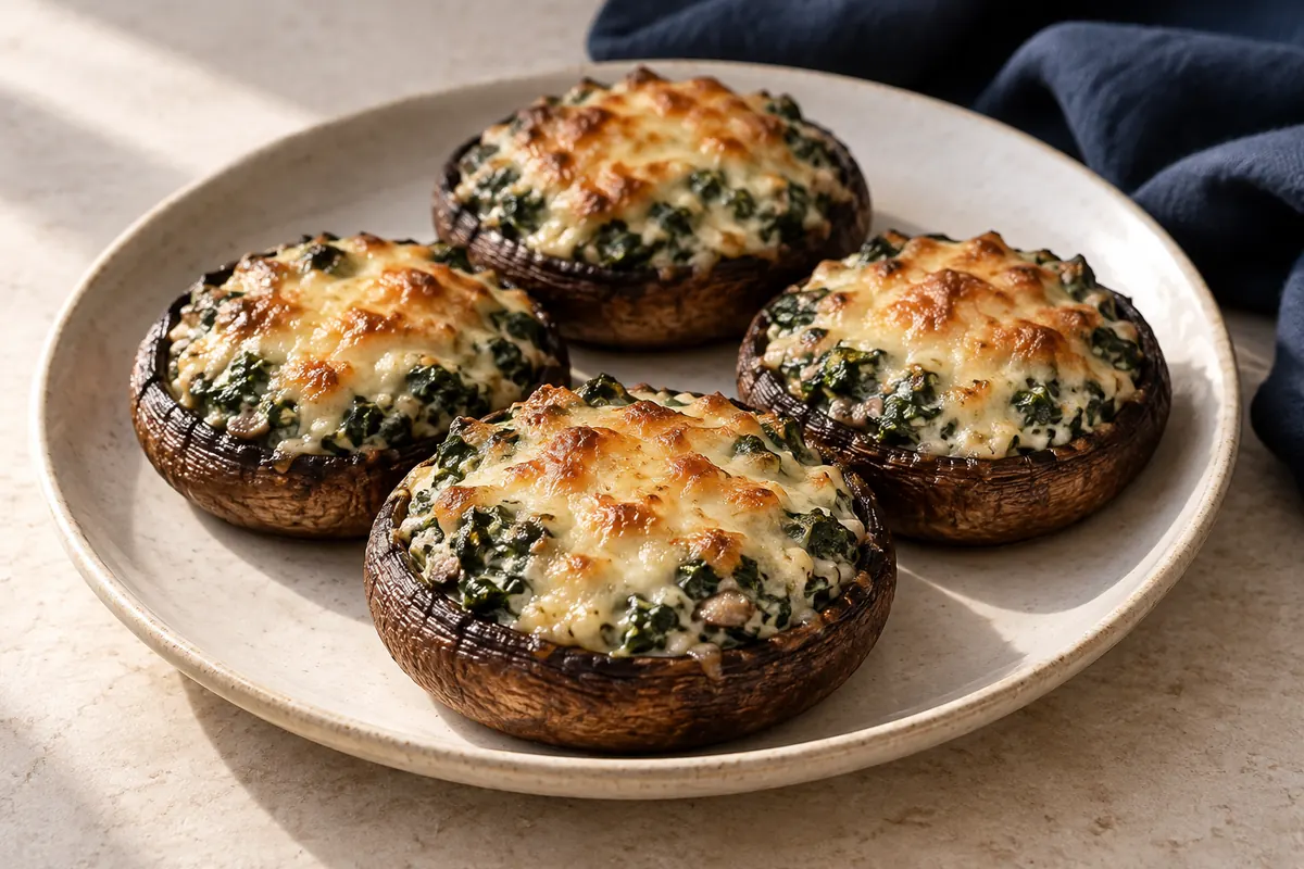 Portobello mit Spinatcreme