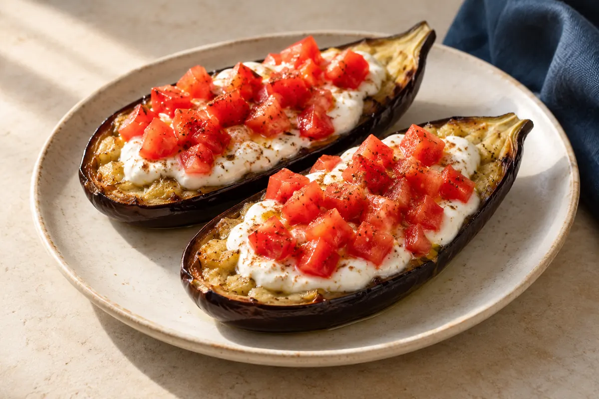Auberginen mit Tomaten-Joghurt