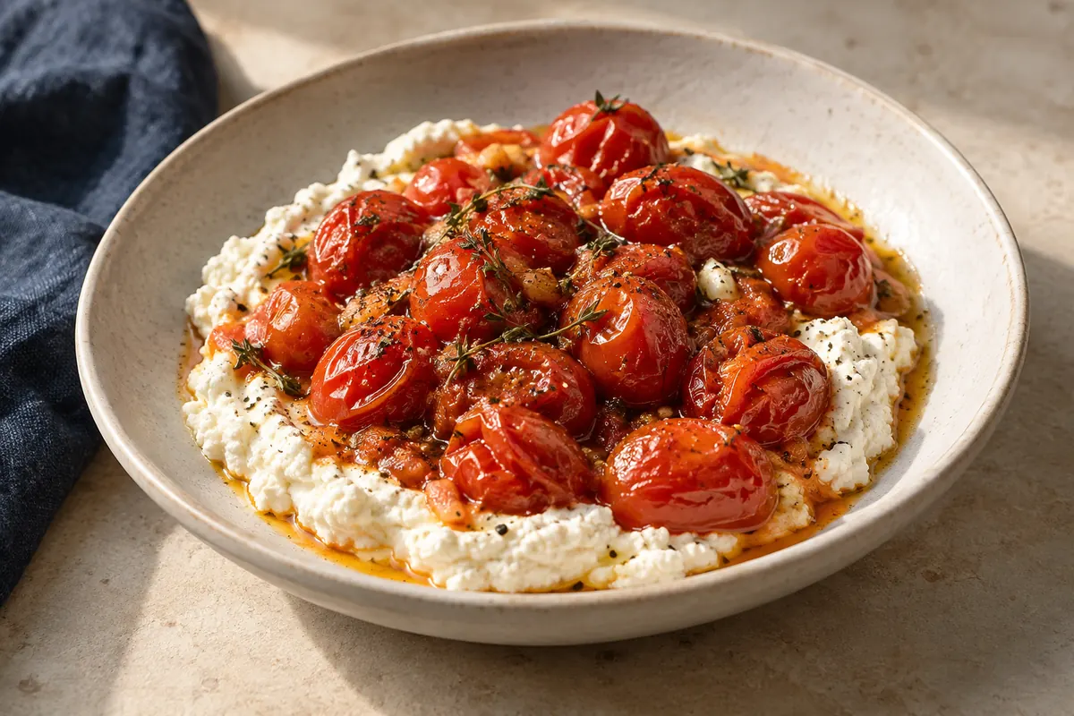 Ofentomaten mit Ricotta