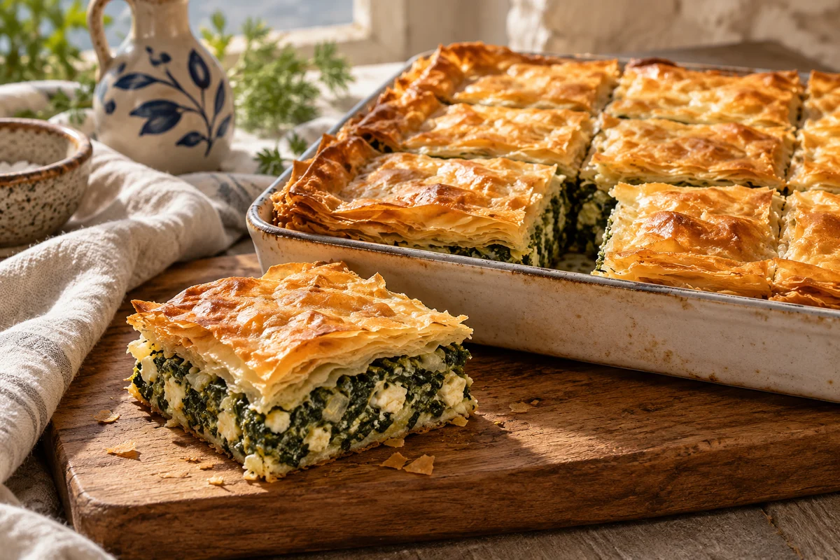 Spanakopita mit Spinat und Feta ·