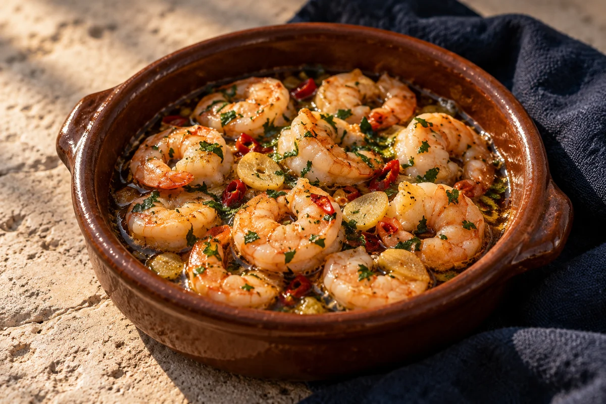 Gambas al ajillo aus der Pfanne ·