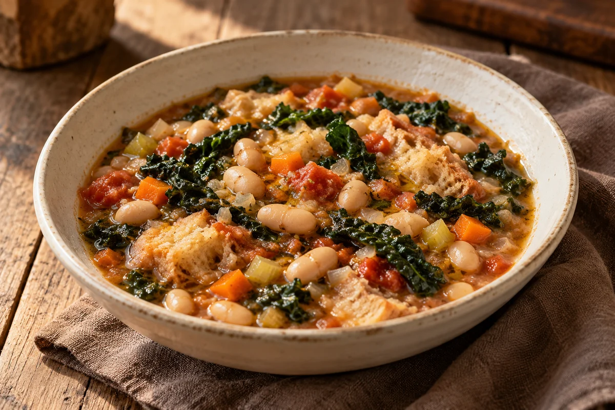 Ribollita mit weißen Bohnen und Schwarzkohl ·