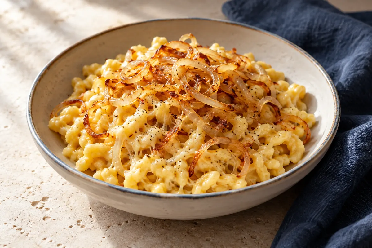 Käsespätzle mit Röstzwiebeln