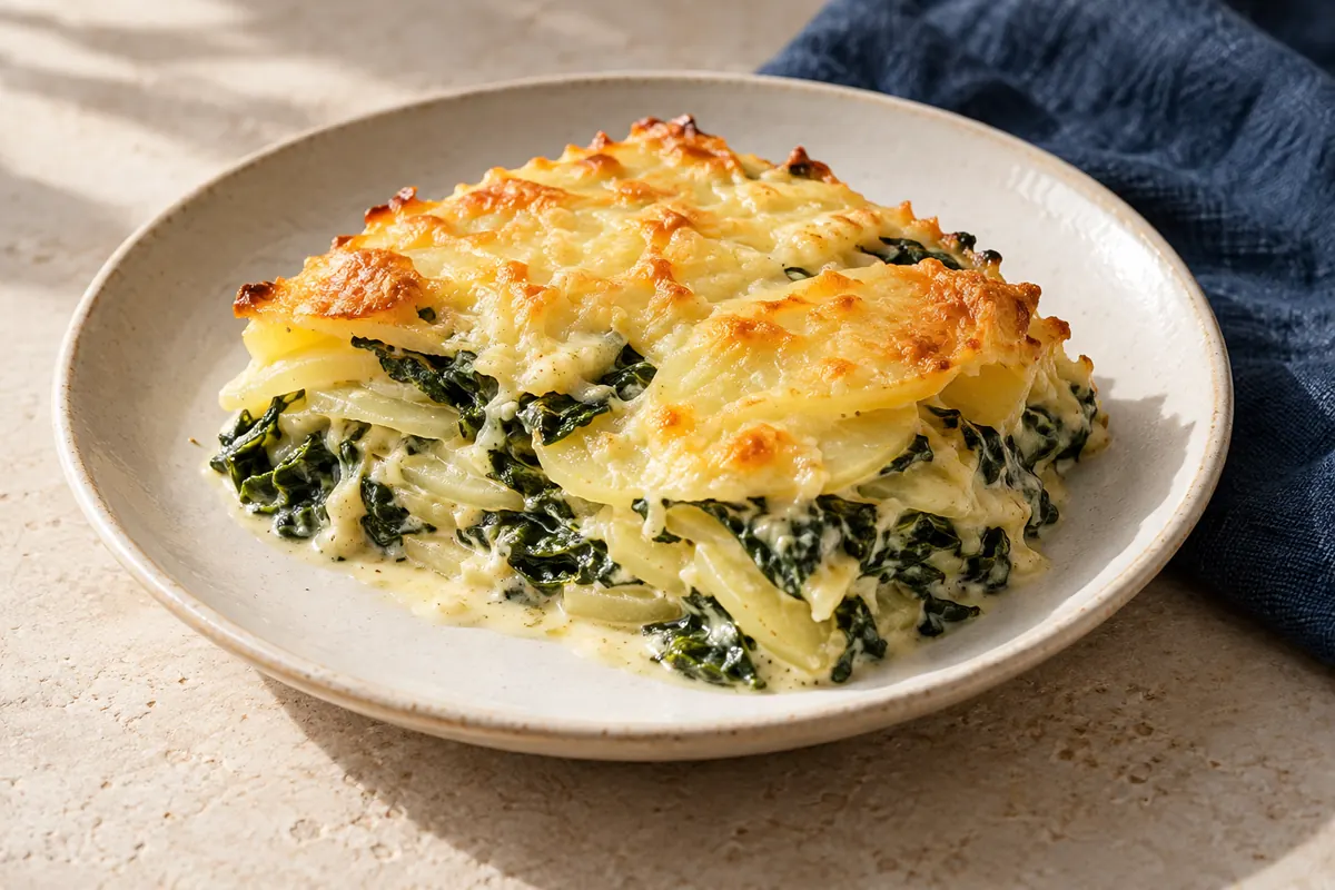 Kartoffel-Spinat-Gratin